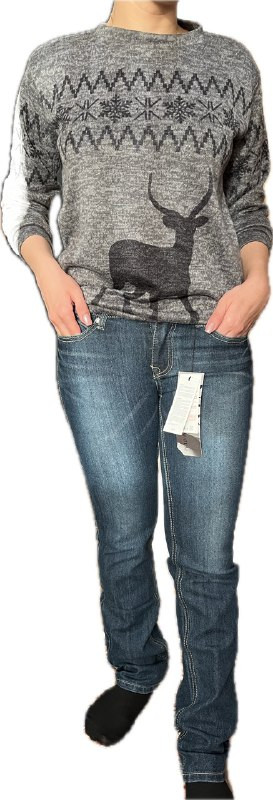 شلوار جین آبی زنانه مدل راسته