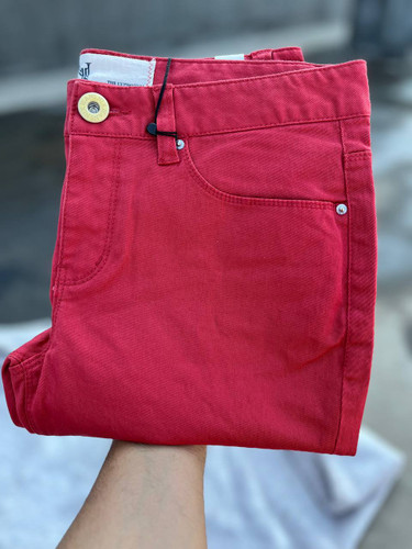 خرید شلوار جین سایز 36-38 دخترانه رنگ قرمز سال 1404