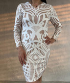 لباس مجلسی آستیندار بلند زنانه مدل جلو بسته | پیراهن بلند زنانه خاص و شیک برند SHEIN برای مهمانی و جشن