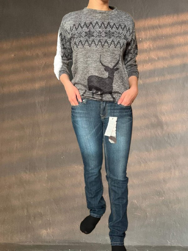 خرید شلوار جین نیم بگ زنانه رنگ آبی ارسال سریع