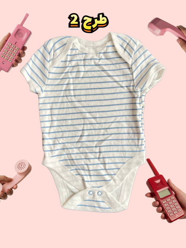 بادی نوزادی سایز ۶ تا ۹ ماه | رامپر بچه گانه شاد و لطیف دخترانه و پسرانه کد 1