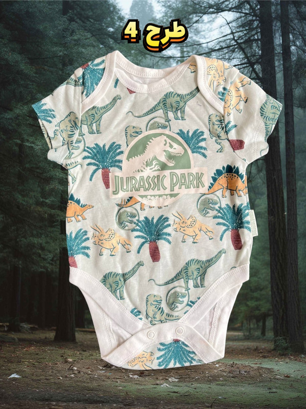 بادی نوزادی سایز ۶ تا ۹ ماه | رامپر بچه گانه شاد و لطیف دخترانه و پسرانه کد 1