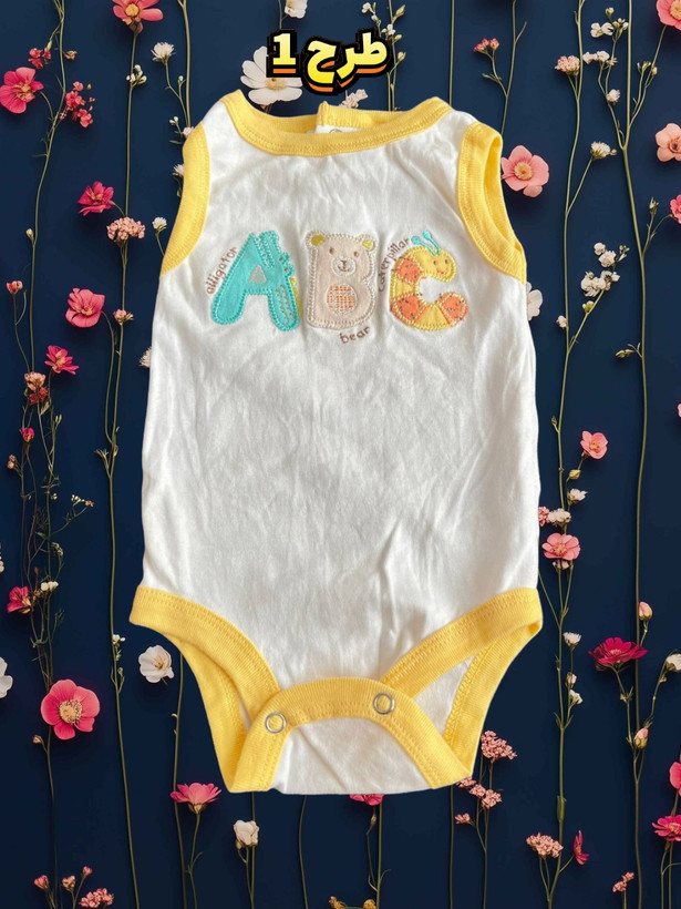 بادی نوزادی ۳ تا ۶ ماهه آستین کوتاه مناسب تابستان و استفاده زیر لباس در زمستان