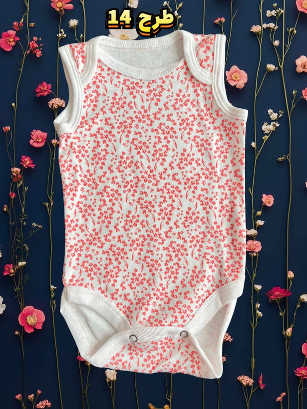 بادی راحت نوزادی آستین کوتاه سایز سه تا شش ماه برای خواب شب