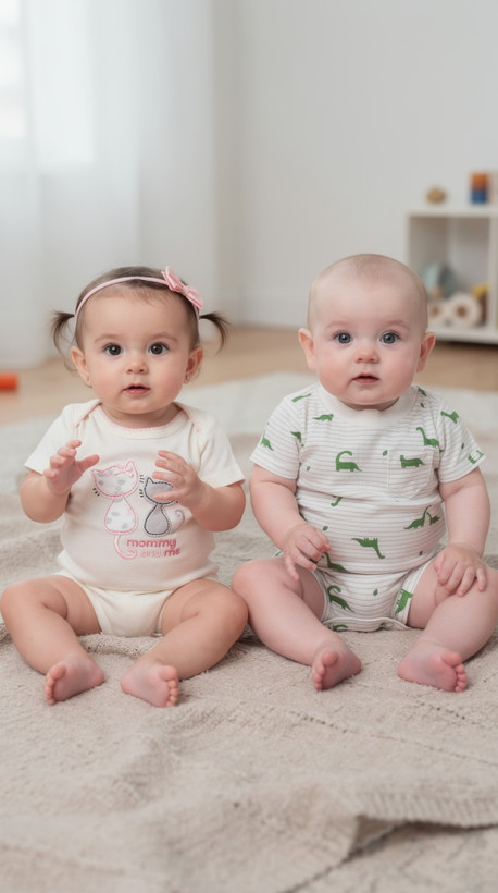 بادی نوزادی بچگانه سایز ۳ تا ۶ ماه | راحتی و لطافت در چهار فصل